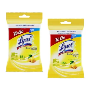 Essential Plane Hygiene tips - lysol to go wipes or spray to minimize germs.